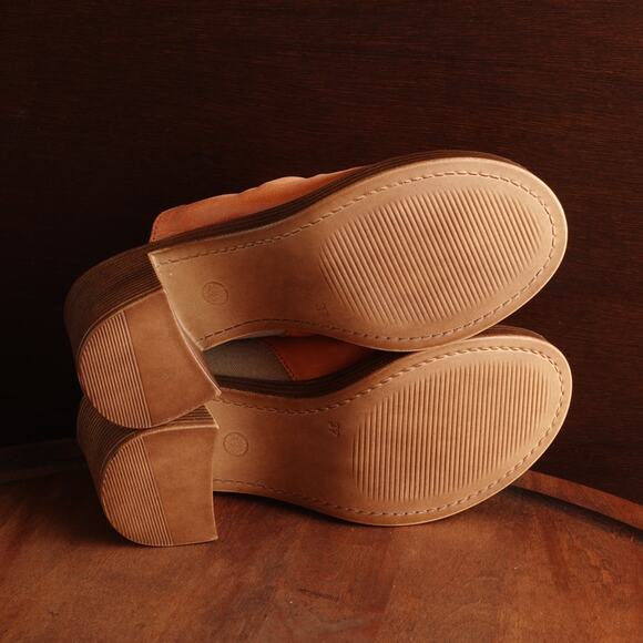 Miz Mooz Sandals WMS SZ EU 37 US 6.5-7 Brown Orange Maybelle Leather Mule Shoes - Picture 9 of 15